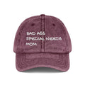 Vintage Embroidered Cap — "Bad Ass Special Needs Mom" Red