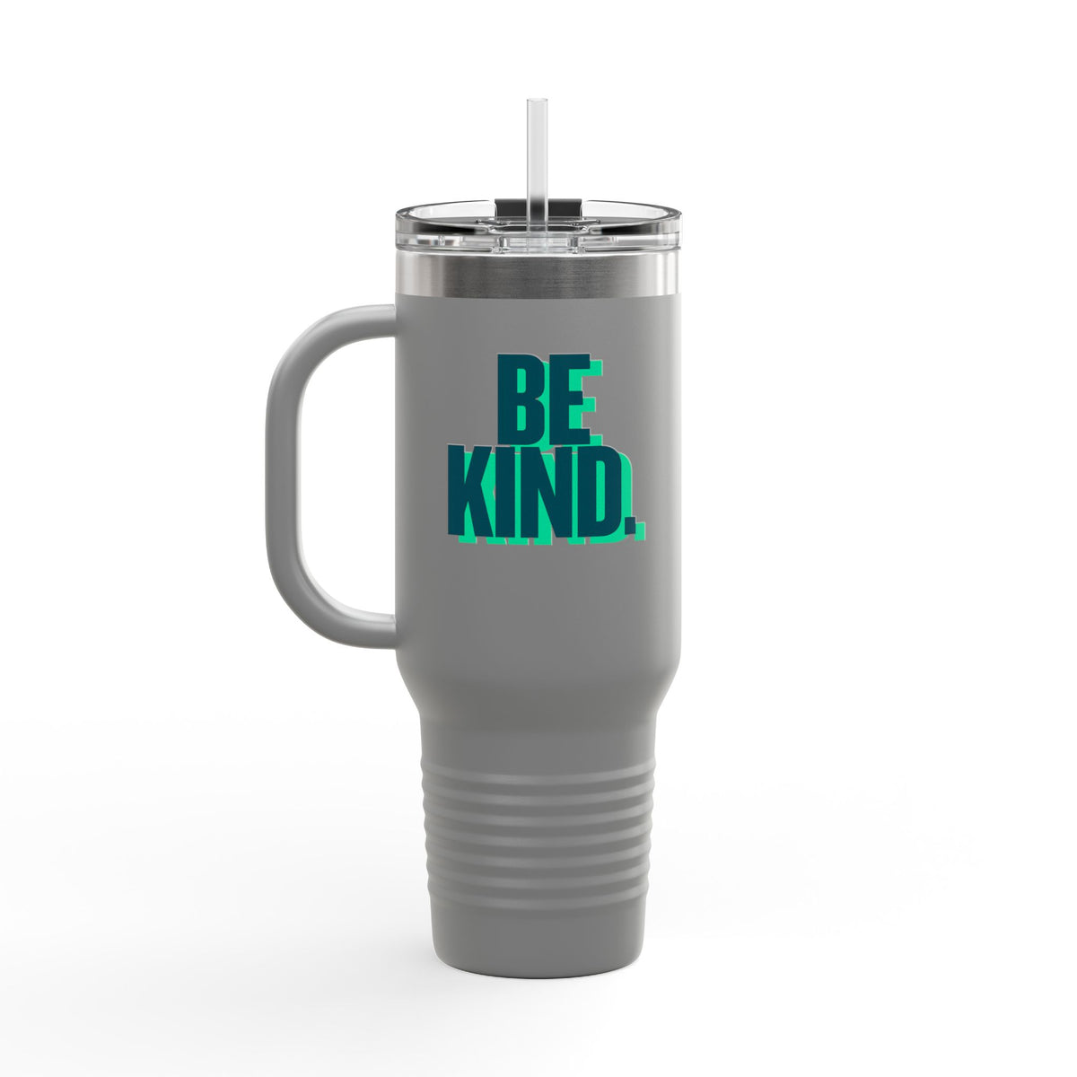 Be Kind 40oz Insulated Travel Mug — Large Stainless Tumbler with Straw