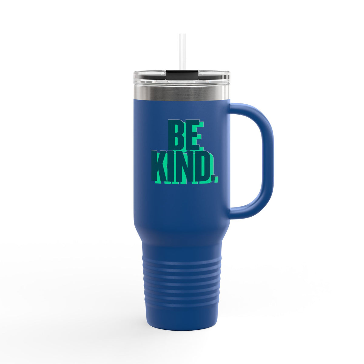 Be Kind 40oz Insulated Travel Mug — Large Stainless Tumbler with Straw