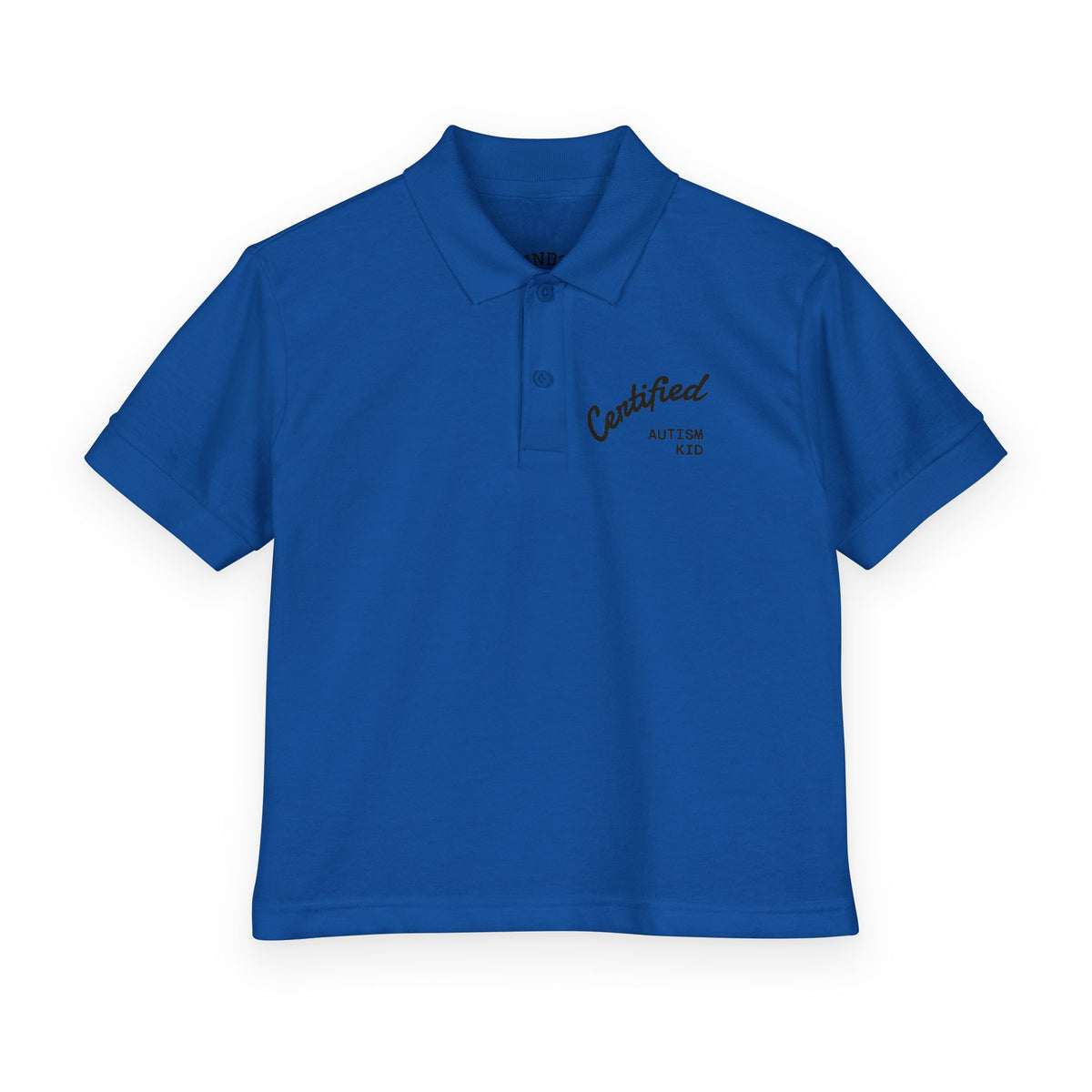 Youth Polo Shirt - 'Certified Autism Kid' Embroidered Chest Logo