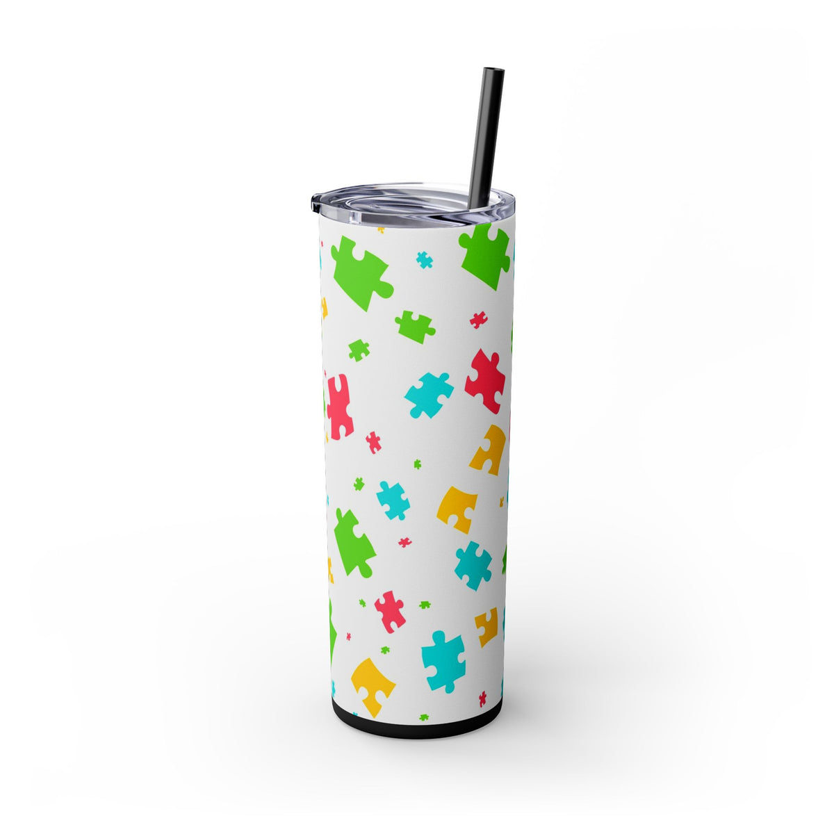 Autism Puzzle Pieces Tumbler with Straw, 20oz