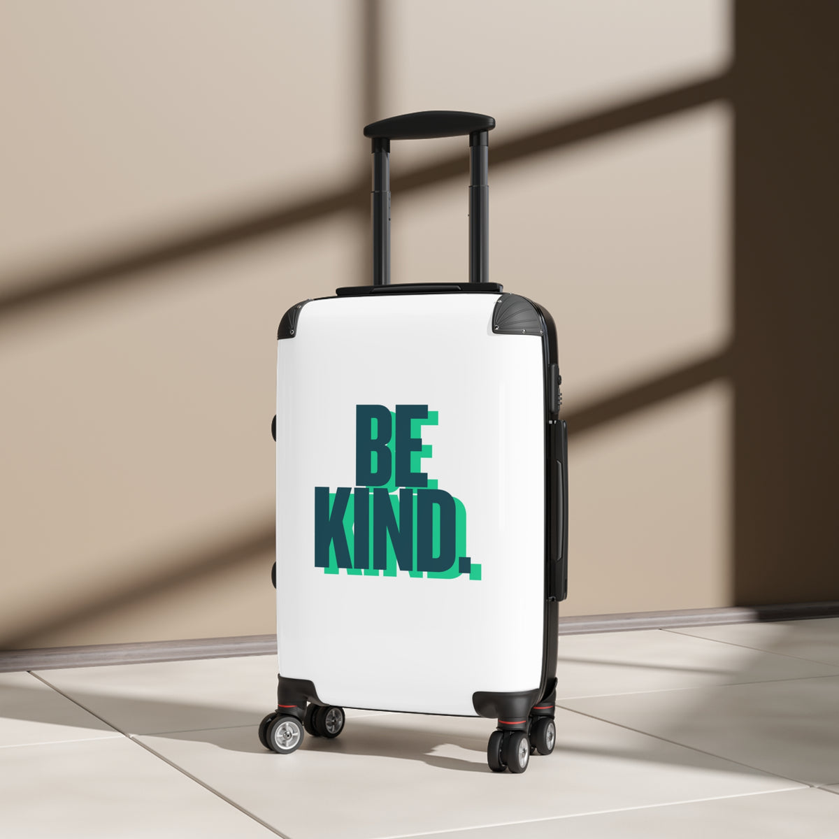Suitcase — 'BE KIND.' Carry-On Luggage with Positive Message, Travel-Friendly Spinner