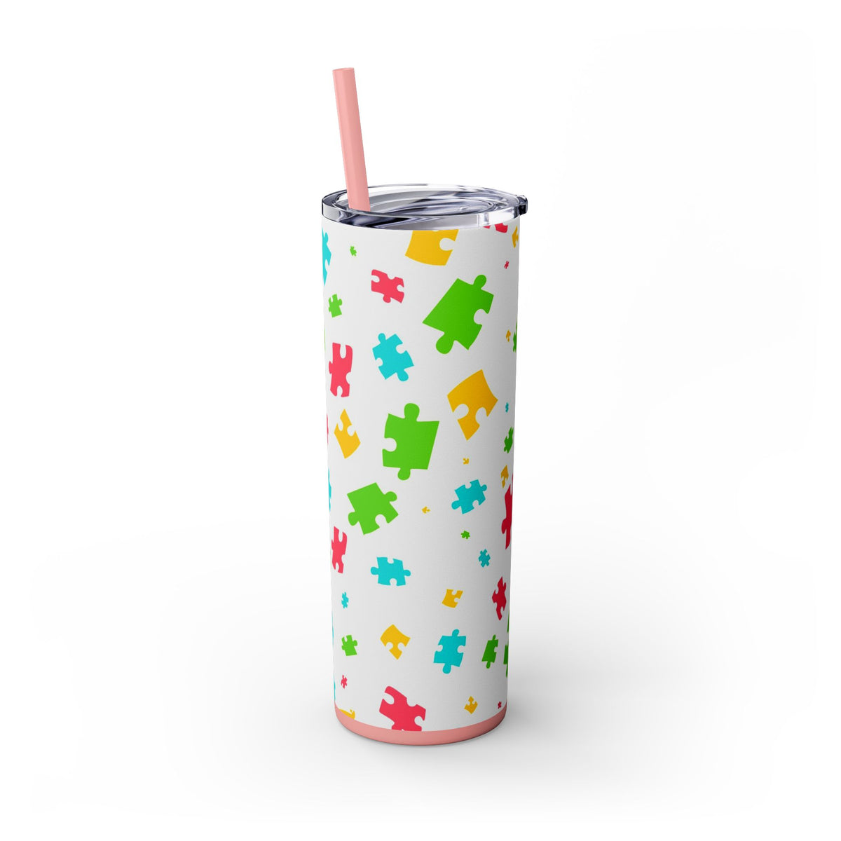 Autism Puzzle Pieces Tumbler with Straw, 20oz