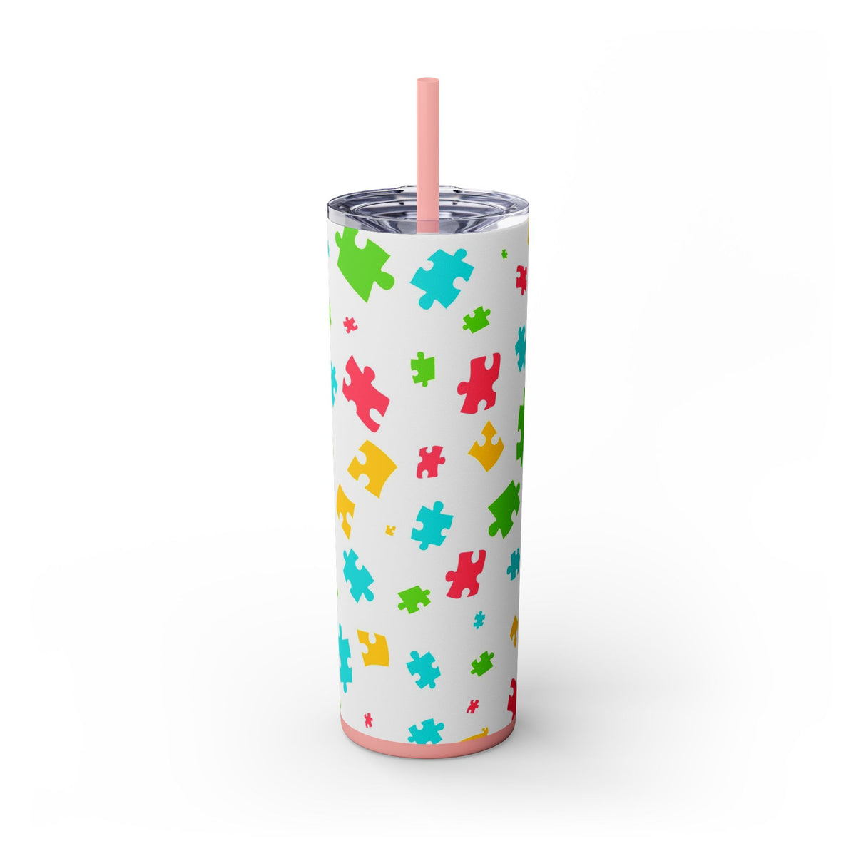 Autism Puzzle Pieces Tumbler with Straw, 20oz