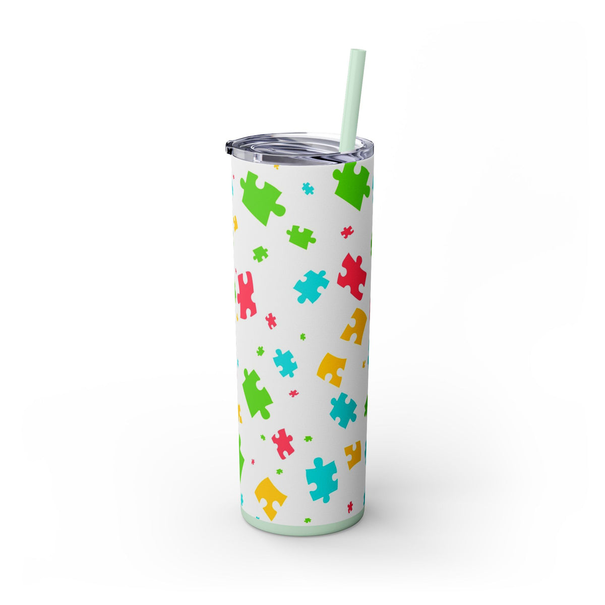 Autism Puzzle Pieces Tumbler with Straw, 20oz