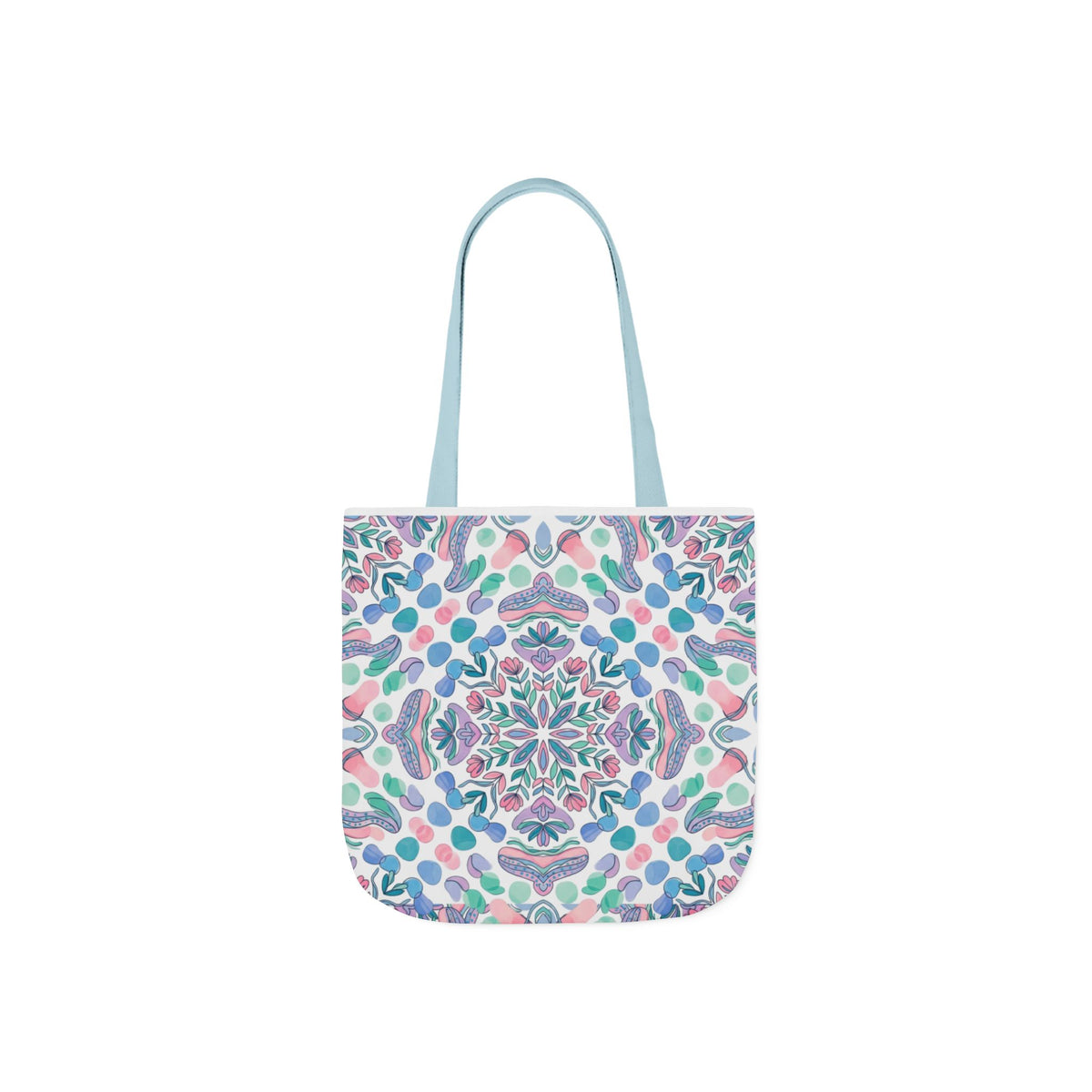 Pastel Mandala Canvas Tote — Boho Kaleidoscope Market Bag