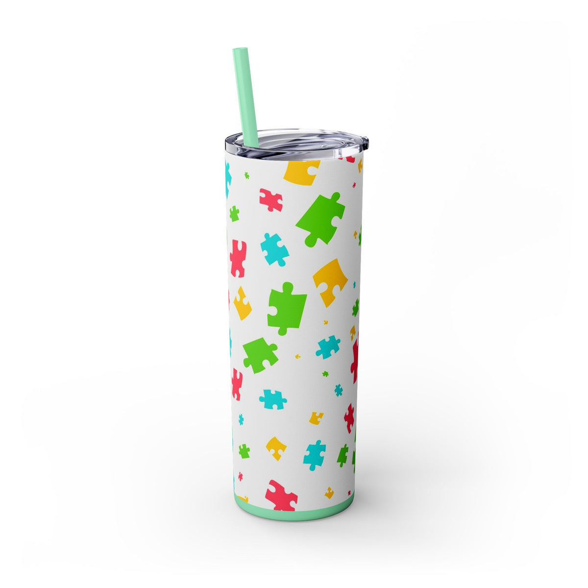 Autism Puzzle Pieces Tumbler with Straw, 20oz