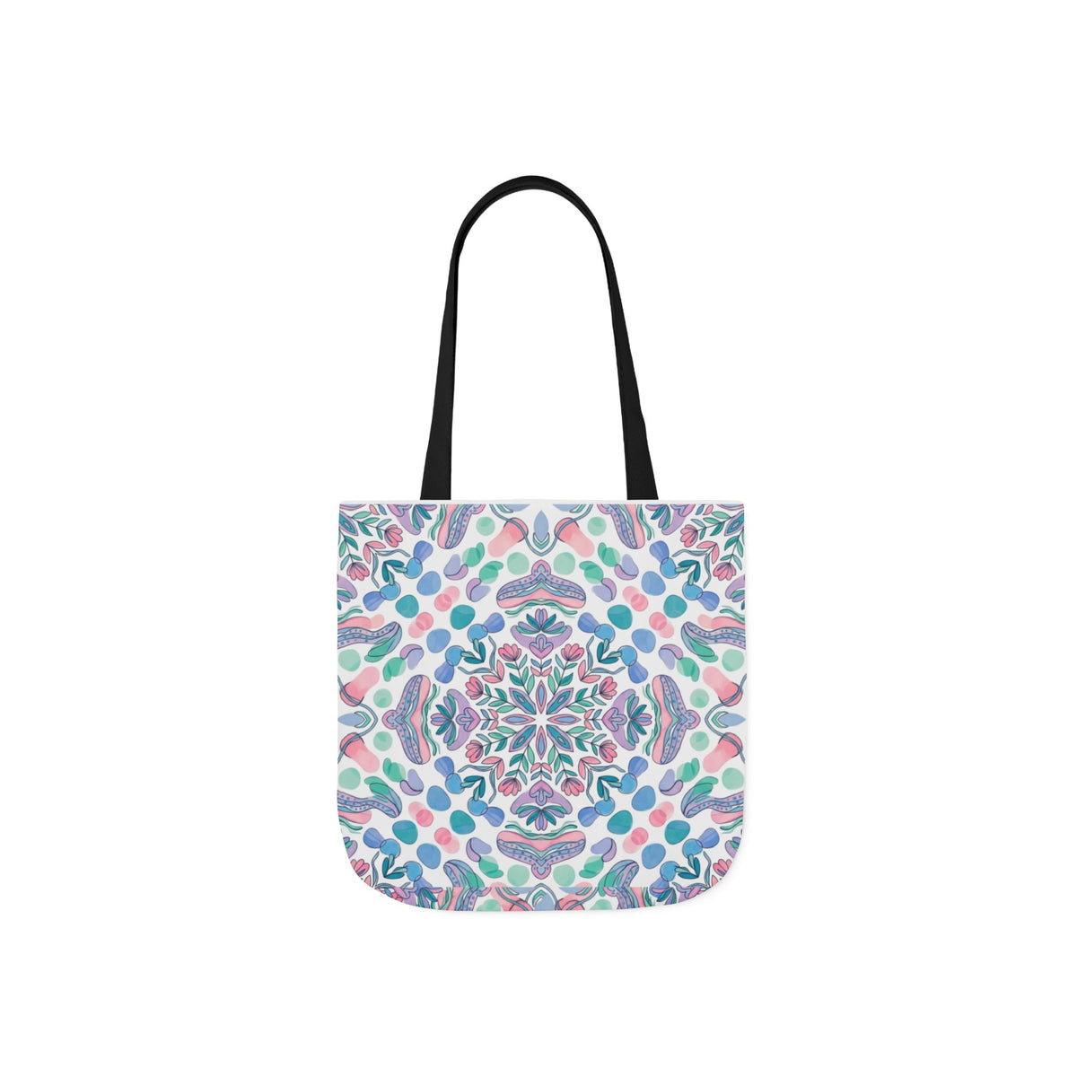 Pastel Mandala Canvas Tote — Boho Kaleidoscope Market Bag