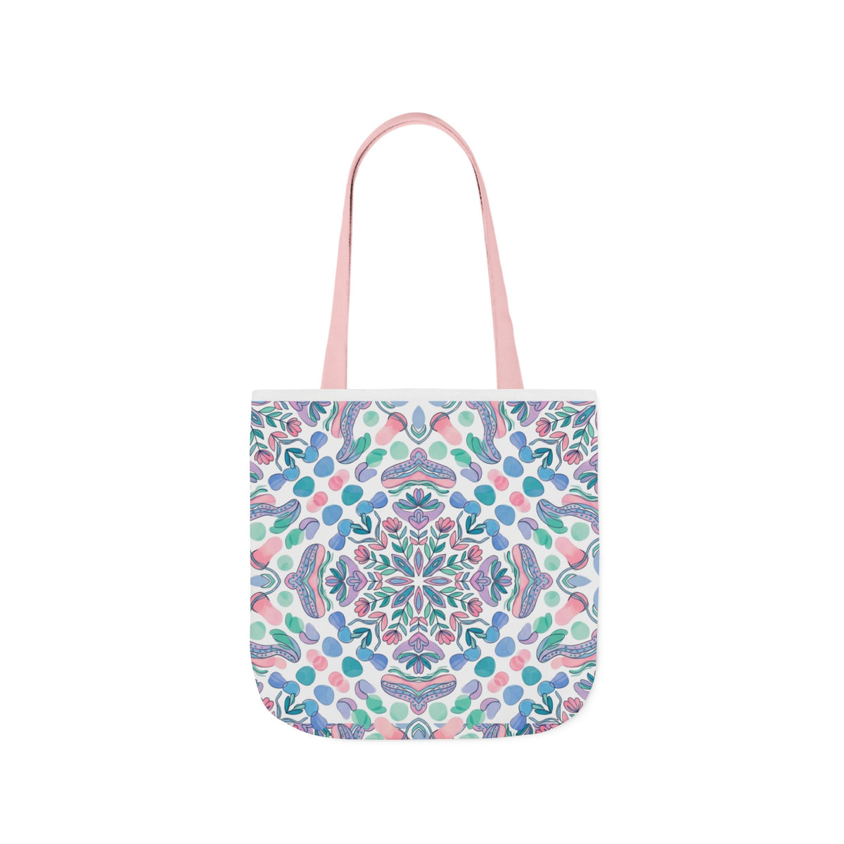 Pastel Mandala Canvas Tote — Boho Kaleidoscope Market Bag