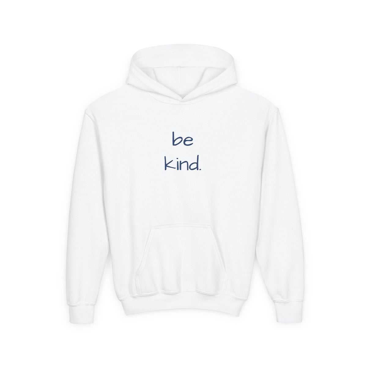 Be Kind Youth Hoodie — Minimal Positive Message Kids Sweatshirt