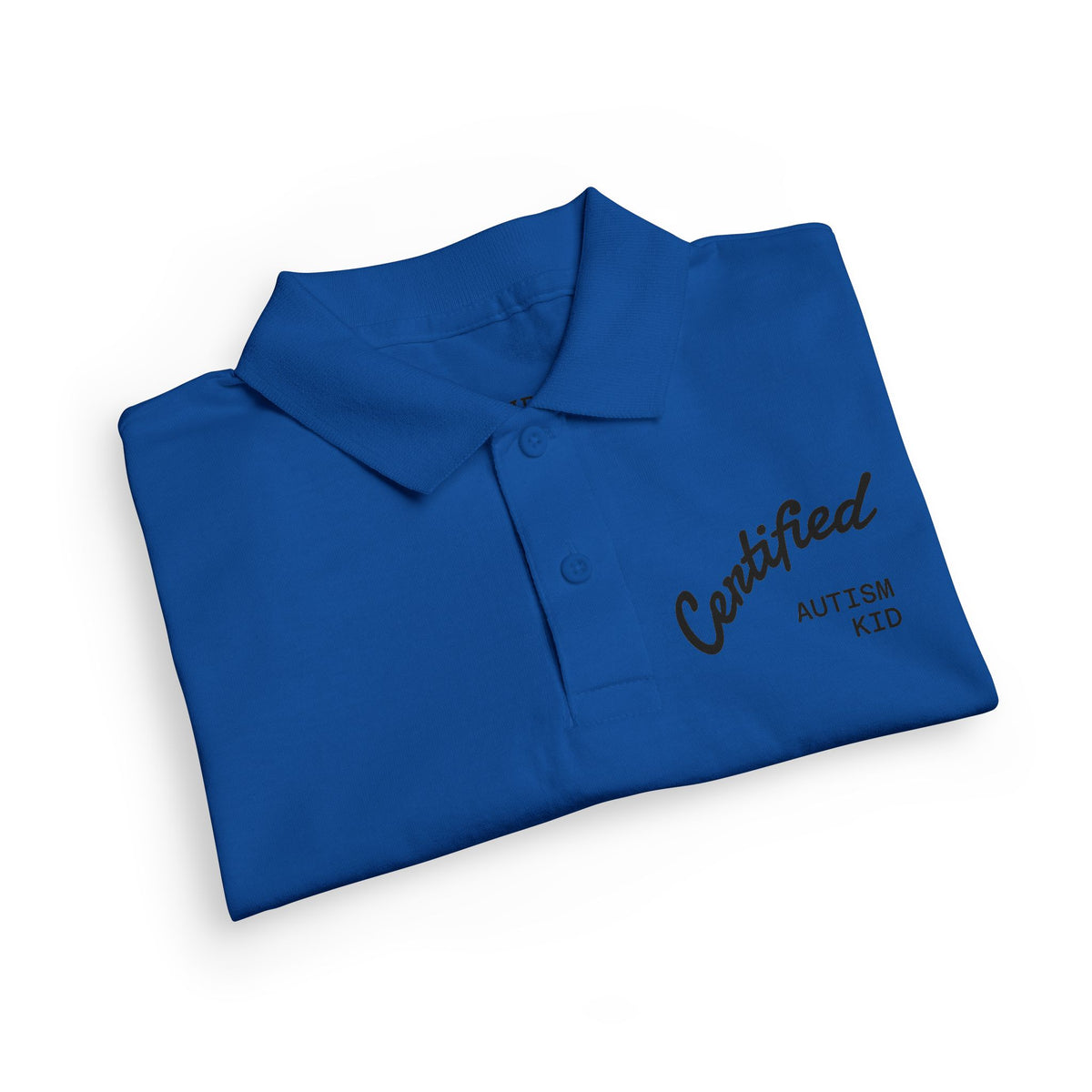 Youth Polo Shirt - 'Certified Autism Kid' Embroidered Chest Logo