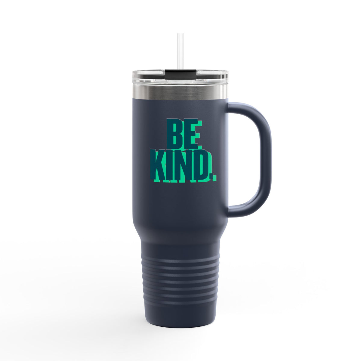 Be Kind 40oz Insulated Travel Mug — Large Stainless Tumbler with Straw