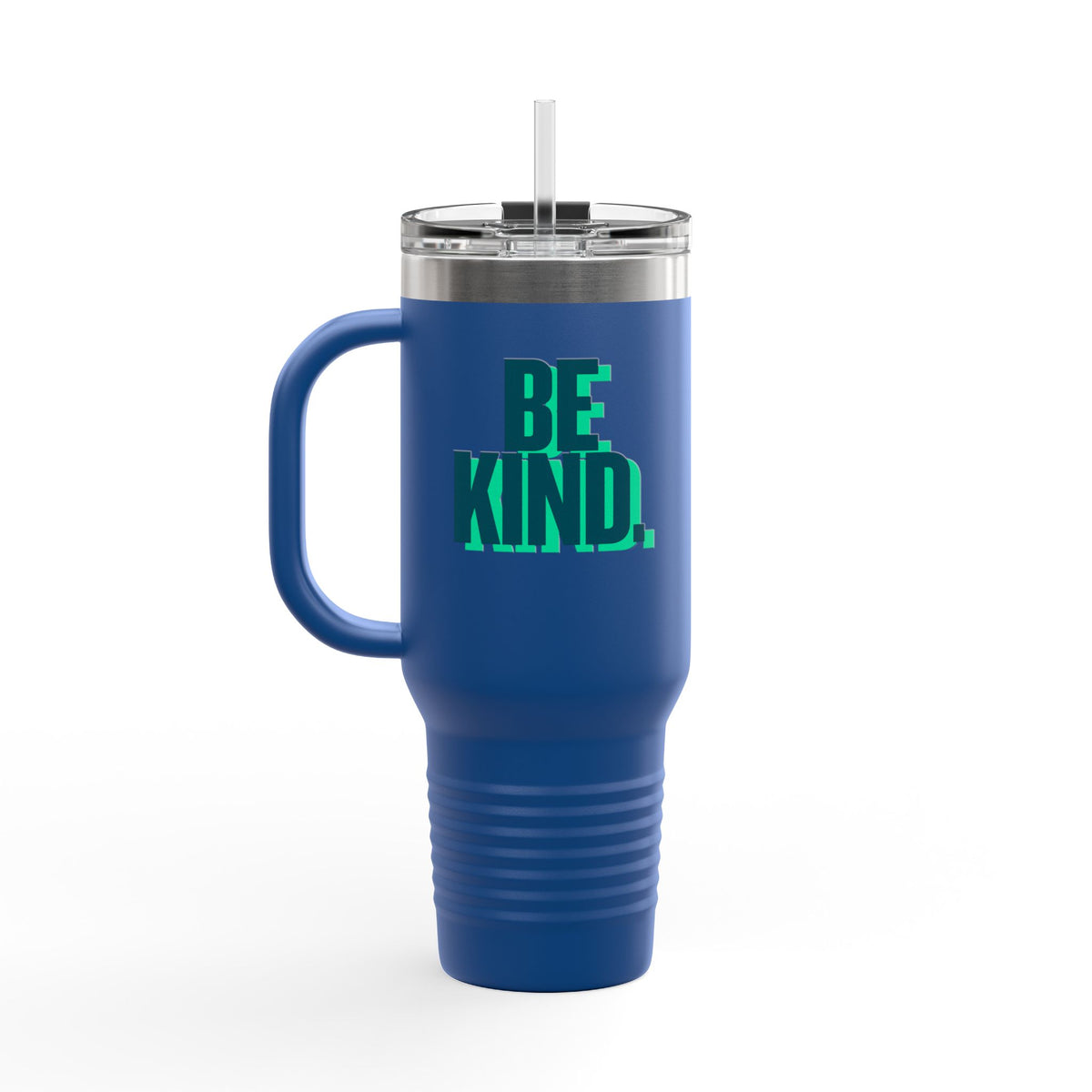Be Kind 40oz Insulated Travel Mug — Large Stainless Tumbler with Straw