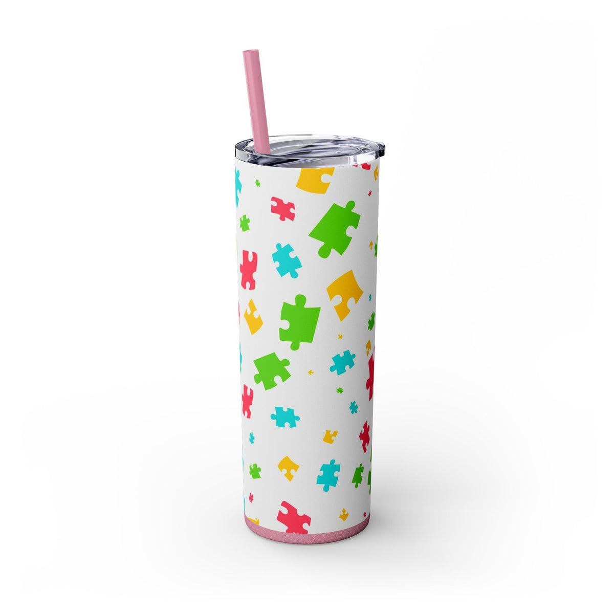 Autism Puzzle Pieces Tumbler with Straw, 20oz