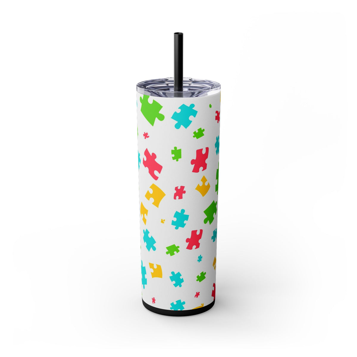 Autism Puzzle Pieces Tumbler with Straw, 20oz