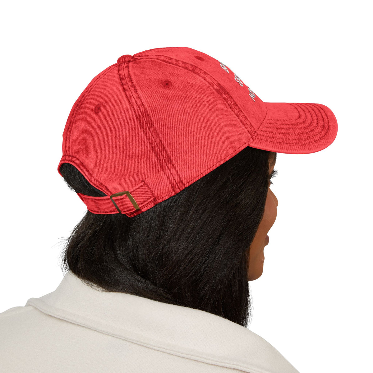 Vintage Embroidered Cap — "Bad Ass Special Needs Mom" Red