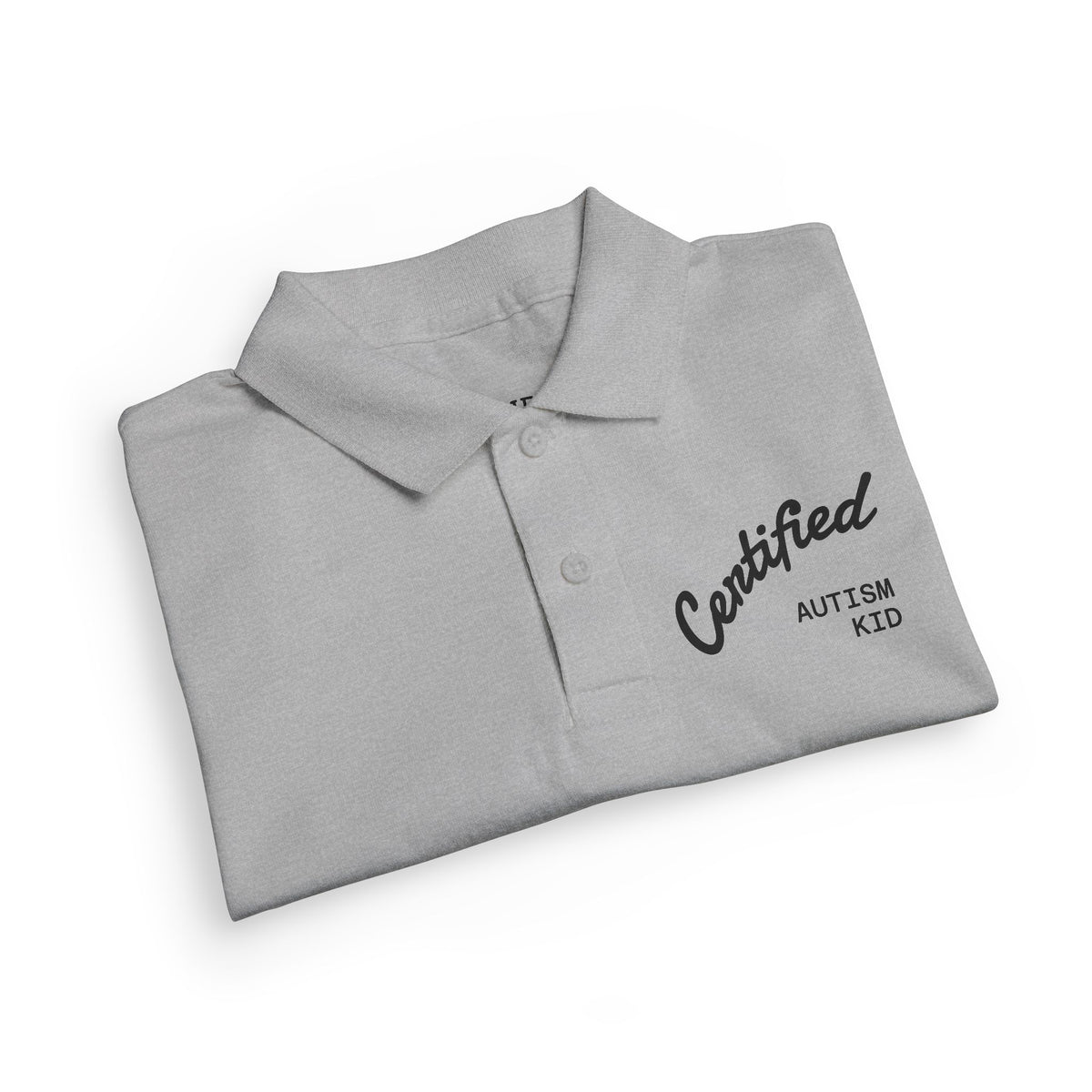 Youth Polo Shirt - 'Certified Autism Kid' Embroidered Chest Logo