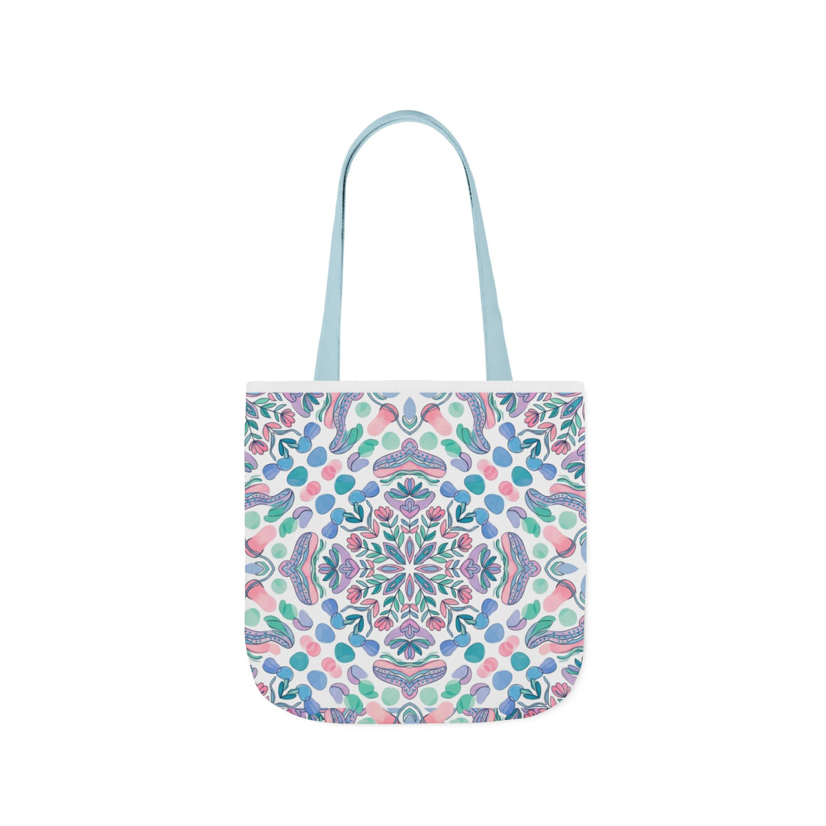 Pastel Mandala Canvas Tote — Boho Kaleidoscope Market Bag