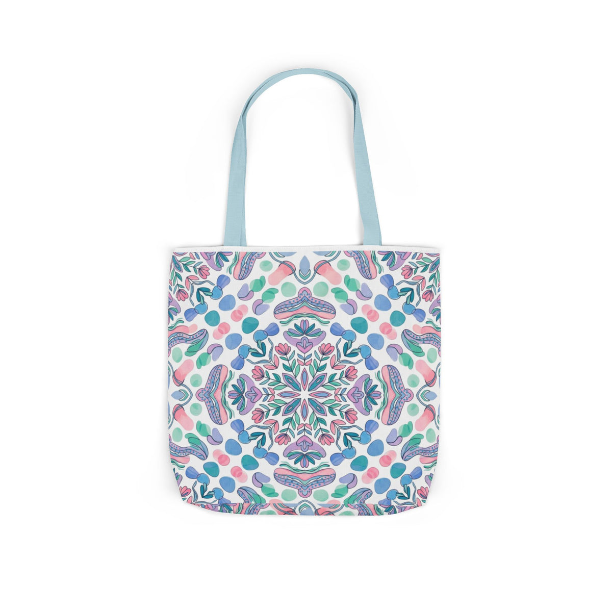 Pastel Mandala Canvas Tote — Boho Kaleidoscope Market Bag