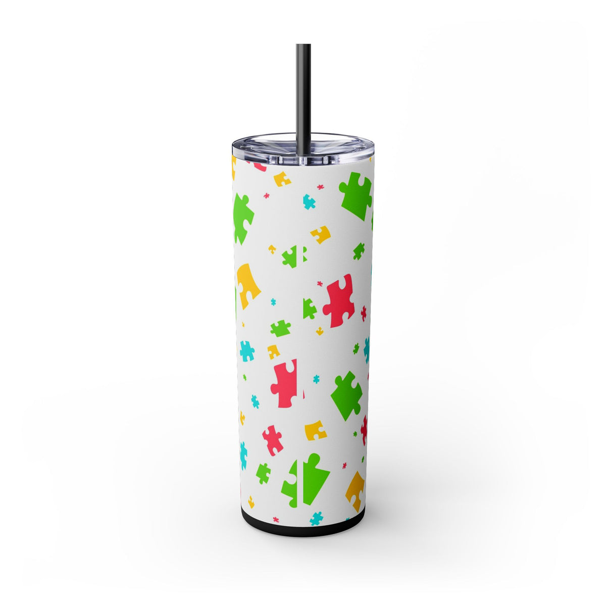 Autism Puzzle Pieces Tumbler with Straw, 20oz