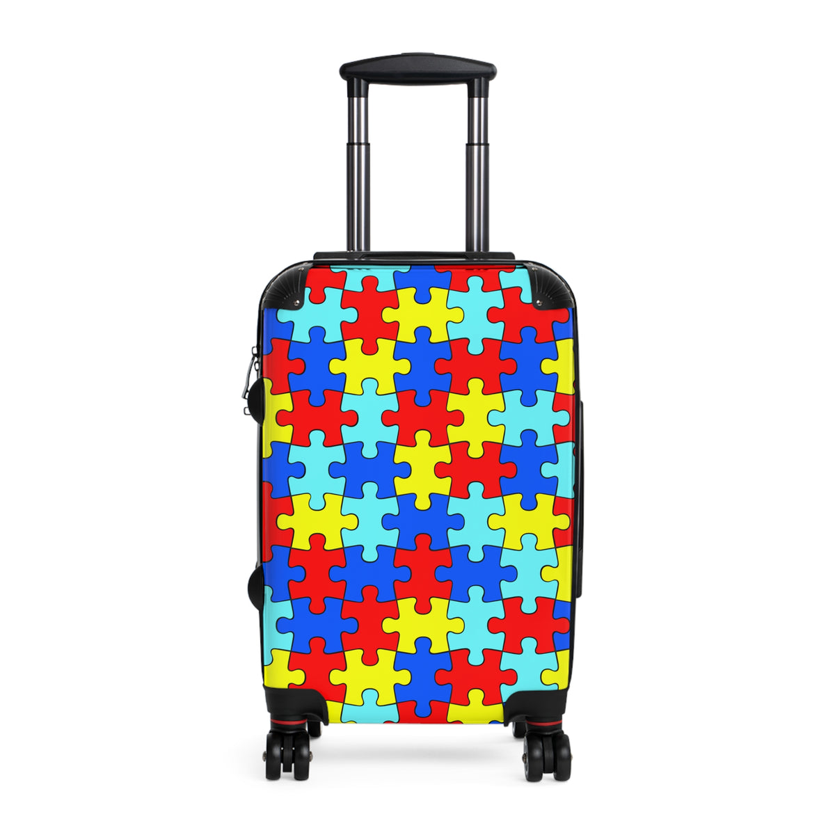Colorful Puzzle Design Suitcase - Unique Travel Luggage for Kids and Adults