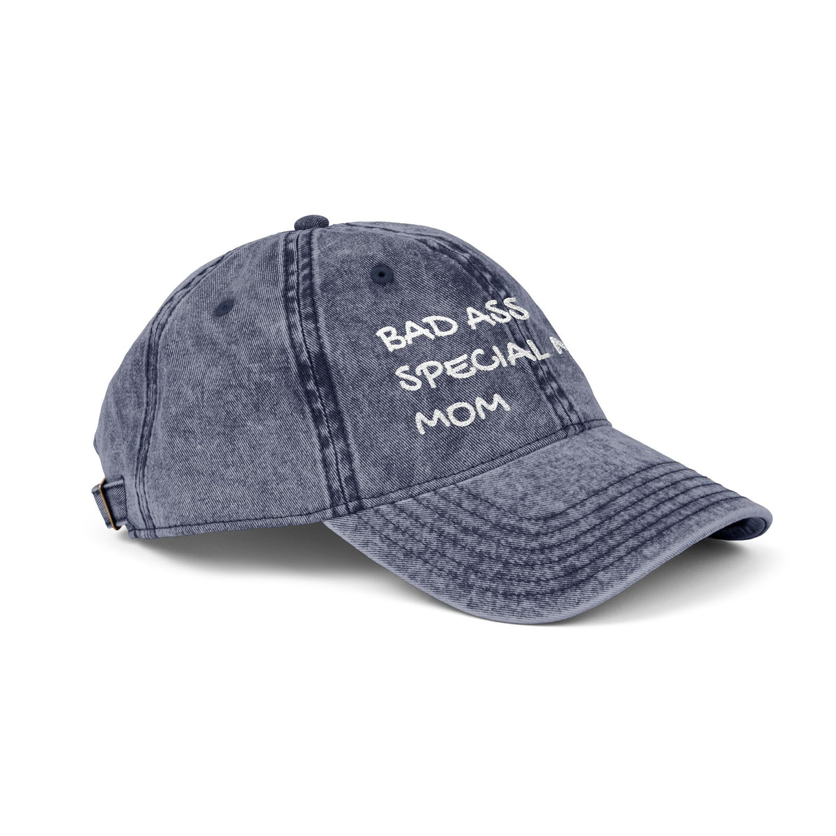 Vintage Embroidered Cap — "Bad Ass Special Needs Mom" Red