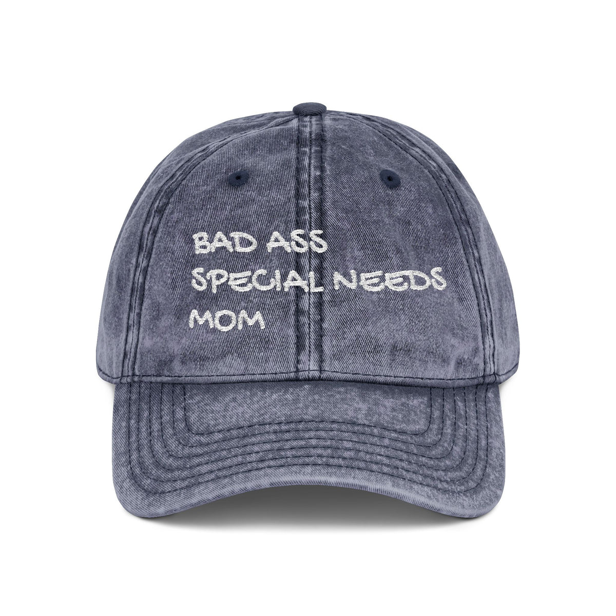 Vintage Embroidered Cap — "Bad Ass Special Needs Mom" Red