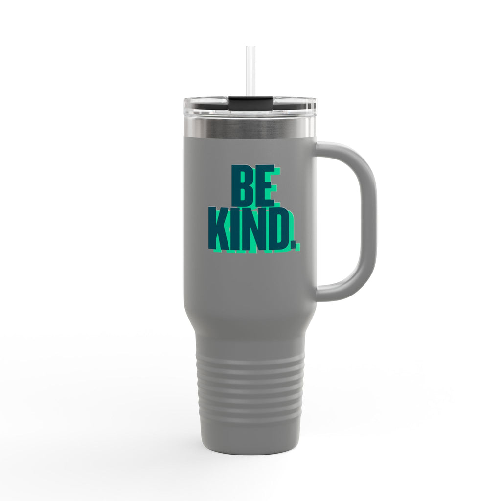 Be Kind 40oz Insulated Travel Mug — Large Stainless Tumbler with Straw