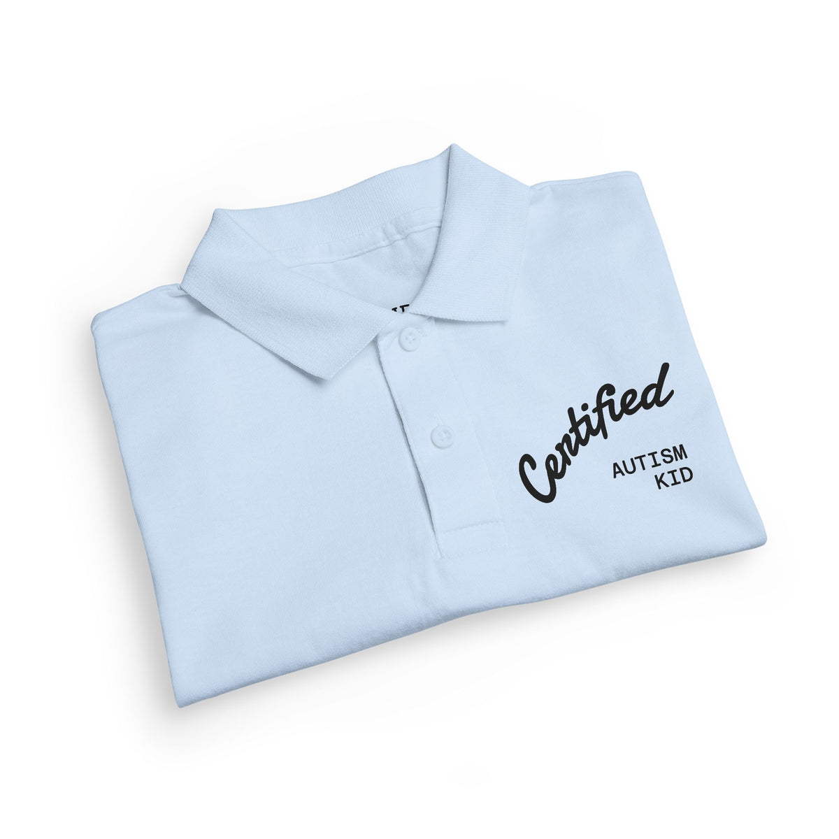Youth Polo Shirt - 'Certified Autism Kid' Embroidered Chest Logo