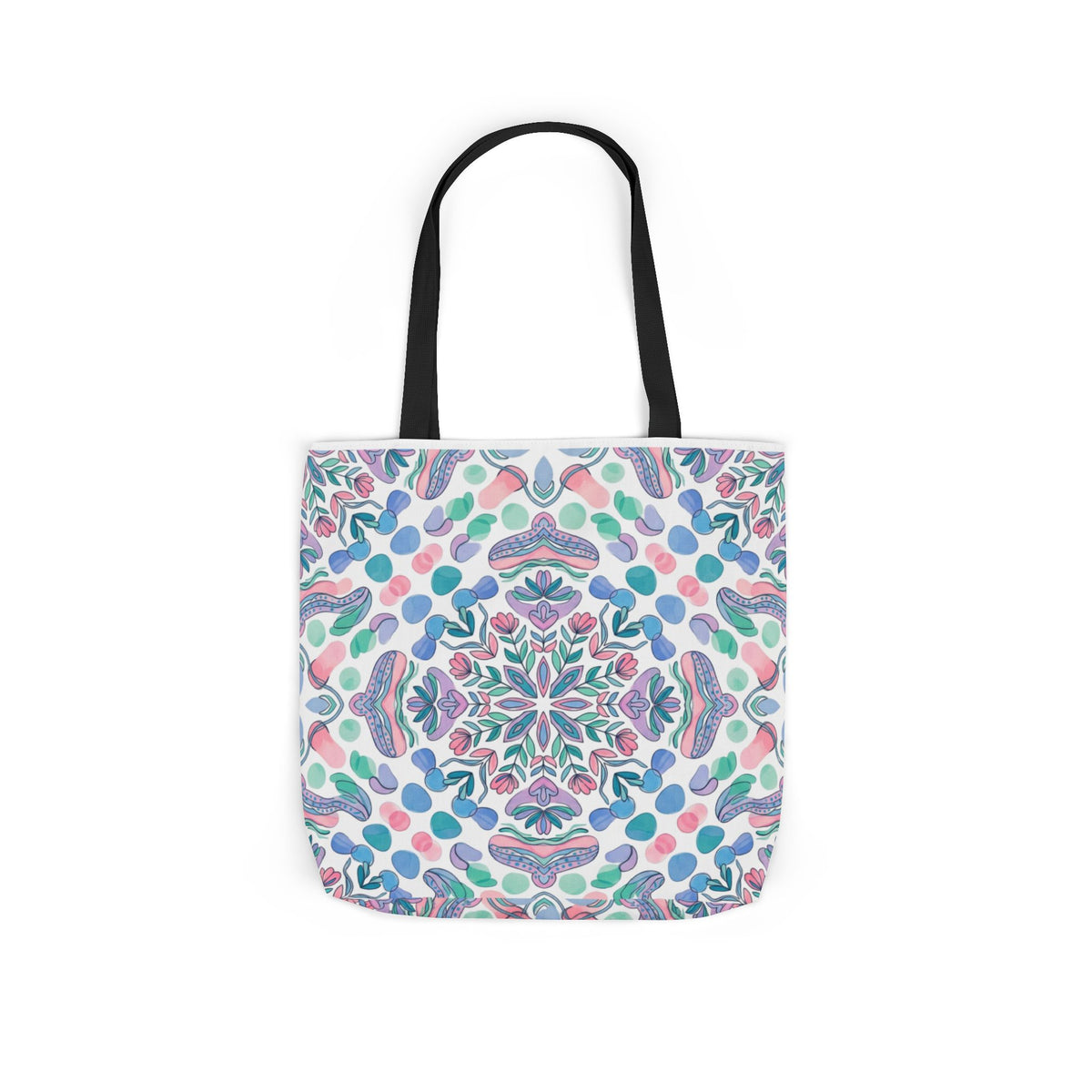 Pastel Mandala Canvas Tote — Boho Kaleidoscope Market Bag