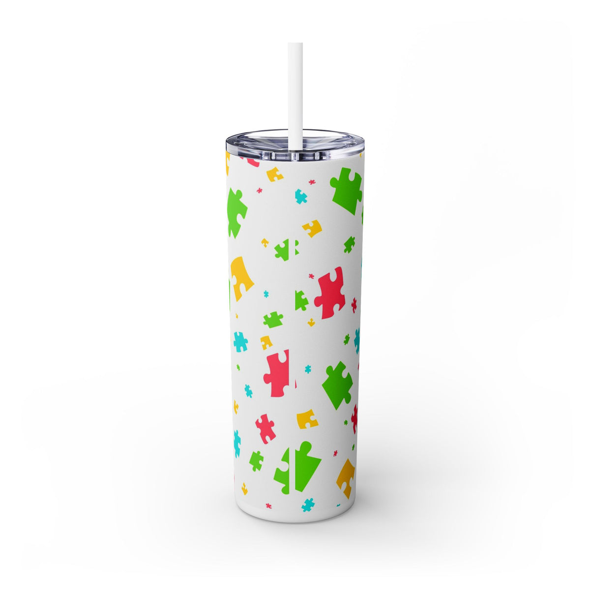 Autism Puzzle Pieces Tumbler with Straw, 20oz