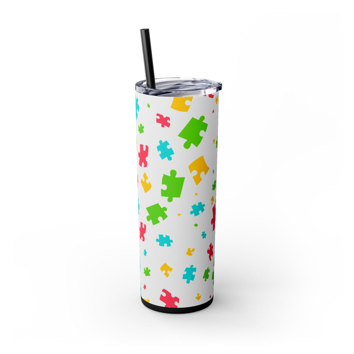 Autism Puzzle Pieces Tumbler with Straw, 20oz