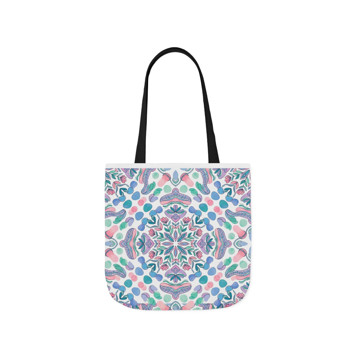 Pastel Mandala Canvas Tote — Boho Kaleidoscope Market Bag