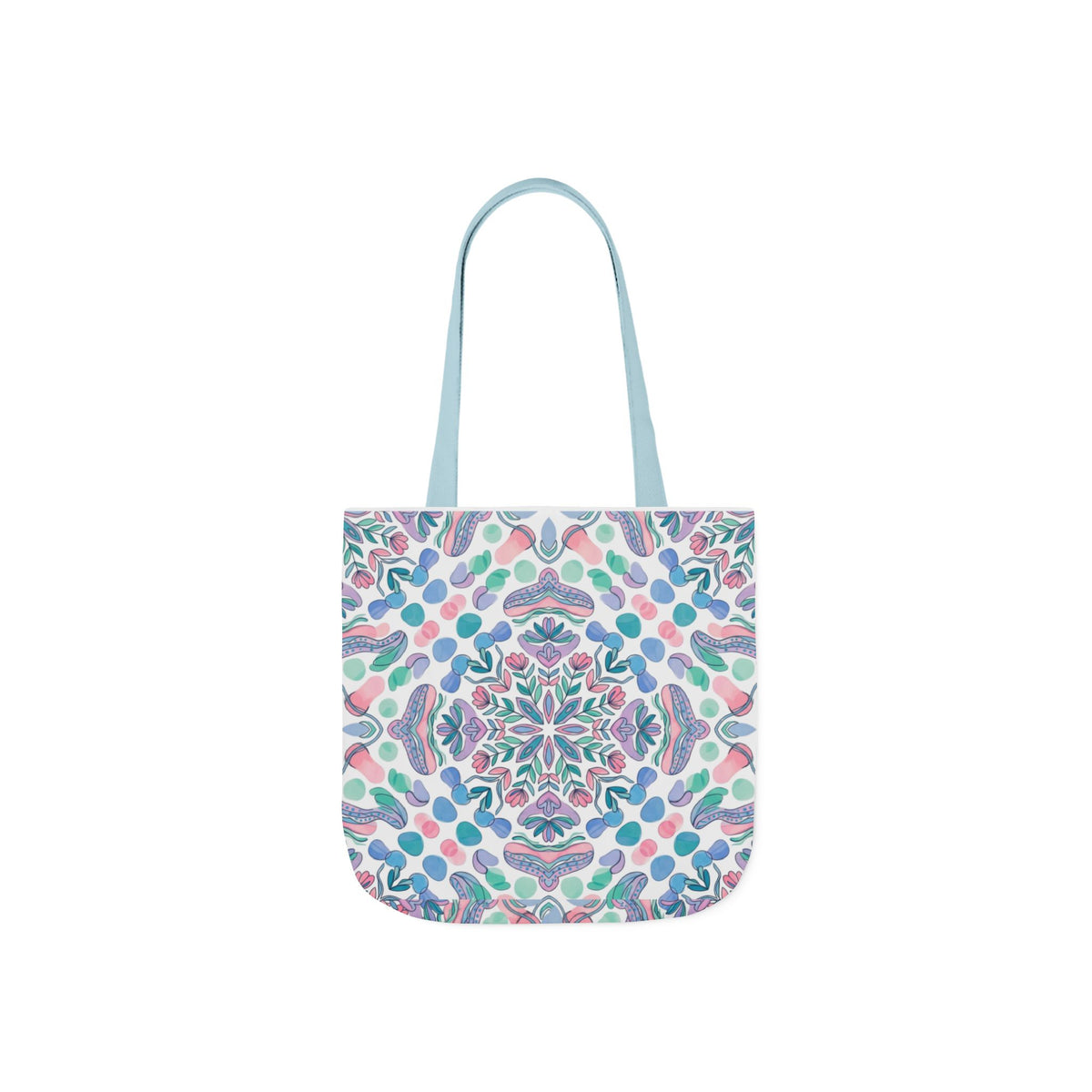 Pastel Mandala Canvas Tote — Boho Kaleidoscope Market Bag