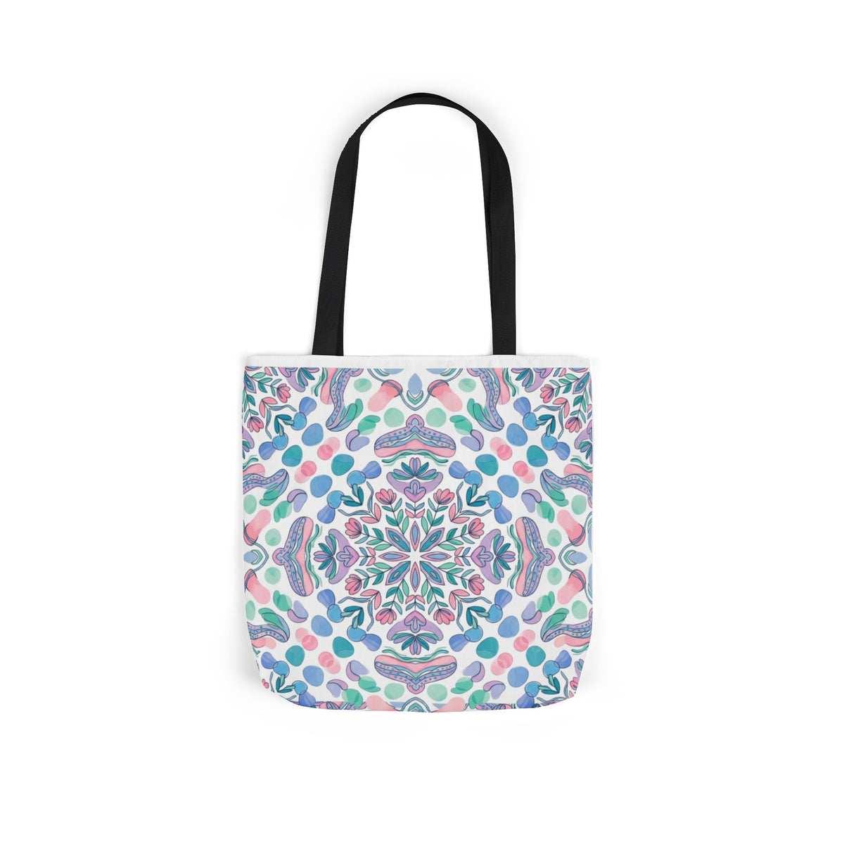 Pastel Mandala Canvas Tote — Boho Kaleidoscope Market Bag
