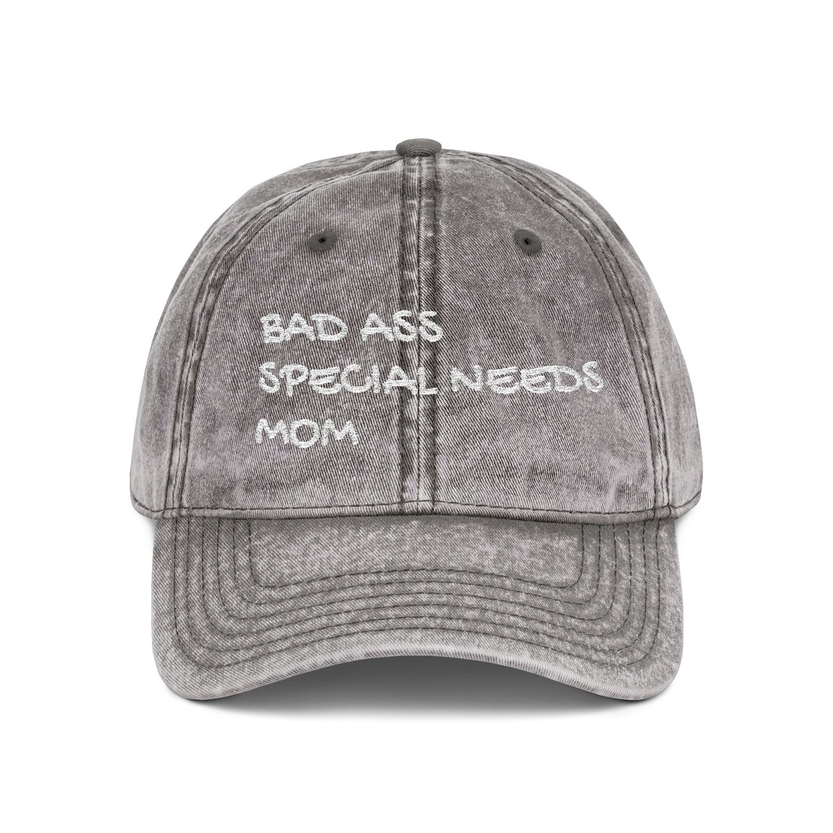 Vintage Embroidered Cap — "Bad Ass Special Needs Mom" Red
