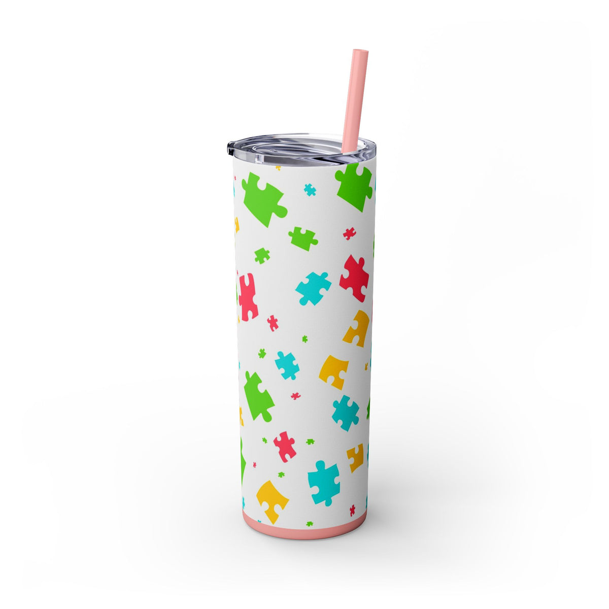 Autism Puzzle Pieces Tumbler with Straw, 20oz